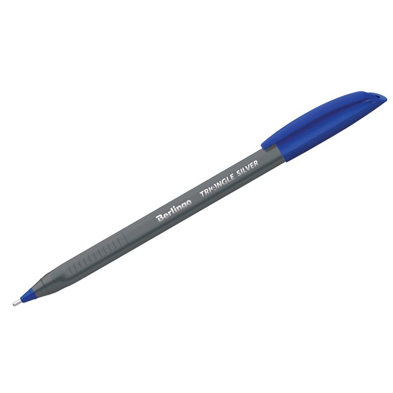 картинка Ручка шариковая, 1,0 мм, синяя, корп. серый, "Triangle Silver", Berlingo, CBp_10792 от магазина Альфанит в Кунгуре