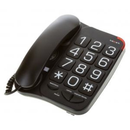картинка Телефон, черный, без дисплея, повтор номера, уровень громкости, отключение микрофона, teXet TX-201 от магазина Альфанит в Кунгуре