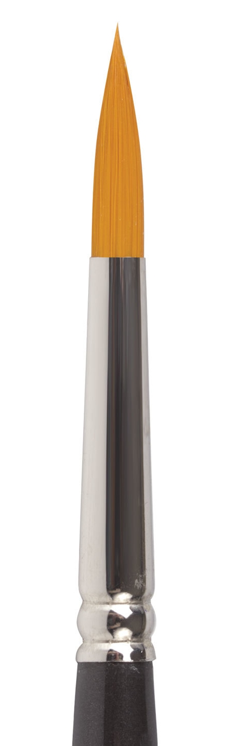 картинка Кисть художественная № 6, синтетика, круглая, короткая ручка, BRAUBERG, 200649 от магазина Альфанит в Кунгуре