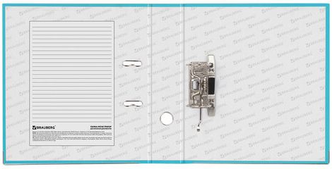 картинка Папка-регистратор, А4, корешок 80 мм, ПВХ, бирюзовый, BRAUBERG, 227198 от магазина Альфанит в Кунгуре