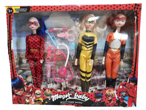 картинка Набор кукол, 3 шт, 30 см, с аксессуарами, в коробке, "Леди Баг" от магазина Альфанит в Кунгуре