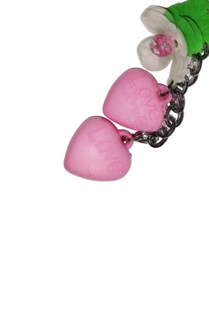 картинка Брелок для ключей 10 см, "Сердце с белым цветком", 1420478 от магазина Альфанит в Кунгуре