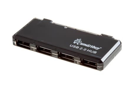 картинка Разветвитель SmartBuy 6110-K, USB 2.0, 4 порта, черный от магазина Альфанит в Кунгуре