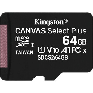 картинка Карта памяти micro-SD Kingston 64 GB Class 10, Select Plus, SDCS2/64GBSP от магазина Альфанит в Кунгуре
