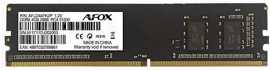 картинка Модуль памяти DIMM 8 GB, AFOX, DDR4, 2400 МГц, AFLD48EH1P от магазина Альфанит в Кунгуре