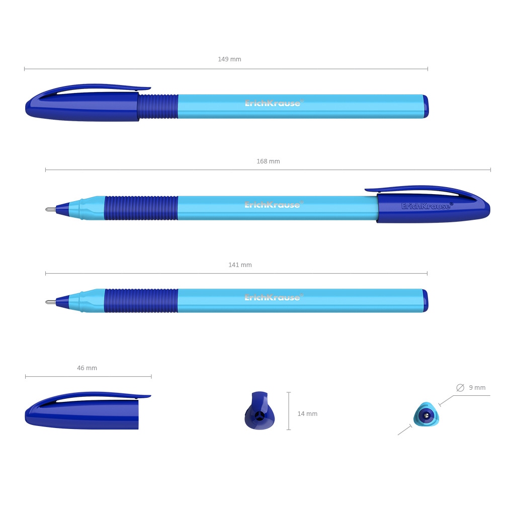 картинка Ручка шариковая, 1,0 мм, синяя, корп. ассорти, грип, "U-109 Neon Stick&Grip", Erich Krause, 47612 от магазина Альфанит в Кунгуре