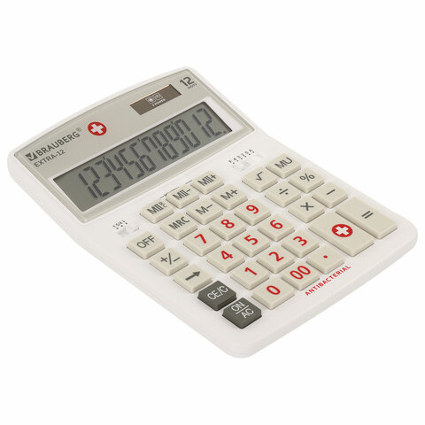 картинка Калькулятор настольный, 12 разрядов, 20,6*15,5 см, белый, "EXTRA PASTEL-12-WAB", BRAUBERG, 250490 от магазина Альфанит в Кунгуре