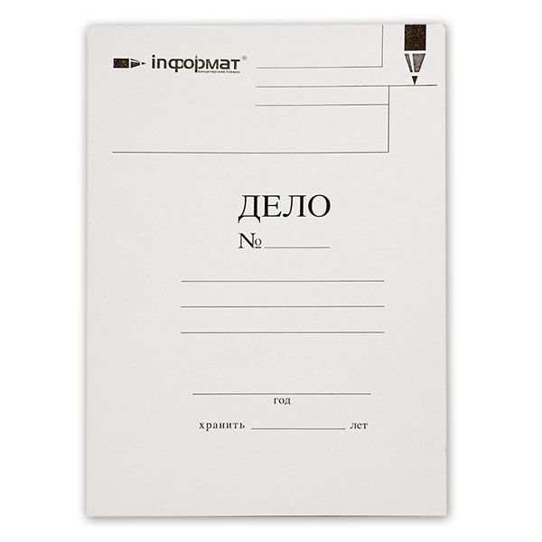 картинка Папка-скоросшиватель, А4, 280 г/м2, картон, белый, немелованный, "Дело", inФормат, RP4028W от магазина Альфанит в Кунгуре