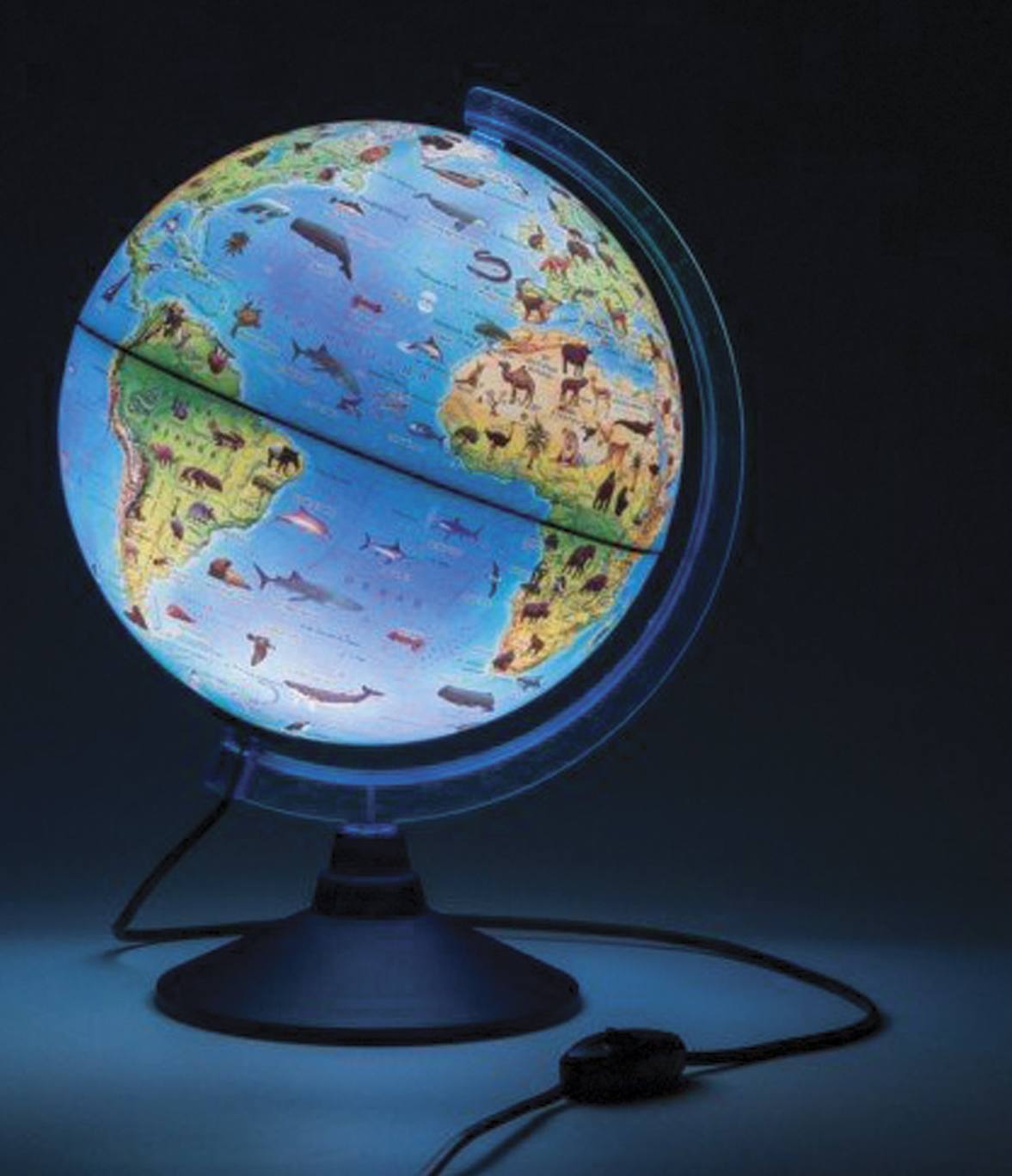 картинка Глобус зоогеографический, 25 см, с подсветкой, на подставке, детский, "Классик Евро", Globen, Ке012500270 от магазина Альфанит в Кунгуре