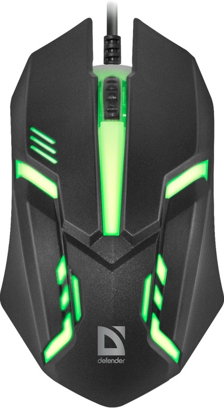 картинка Мышь проводная Defender Hit MB-550, 1200 dpi, USB, черный, подсветка, 7 цветов, 52550 от магазина Альфанит в Кунгуре