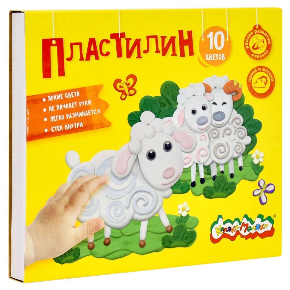 картинка Пластилин, 10 цв, 10 шт, 150 гр, со стеком, Каляка-Маляка, ПКМ10 от магазина Альфанит в Кунгуре