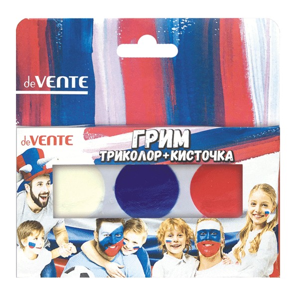 картинка Краски для грима, 6 цв, кисточка, "Триколор", deVente, 8078725 от магазина Альфанит в Кунгуре