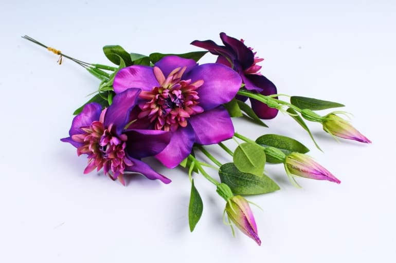 картинка Цветы искусственные 3 шт, 50 см, "Клематис" от магазина Альфанит в Кунгуре