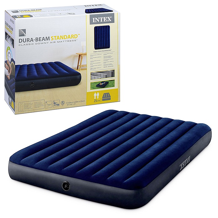 картинка Матрас надувной, 152*203*25 см, "Classic downy (Fiber tech) Квин", Intex, 64759 от магазина Альфанит в Кунгуре