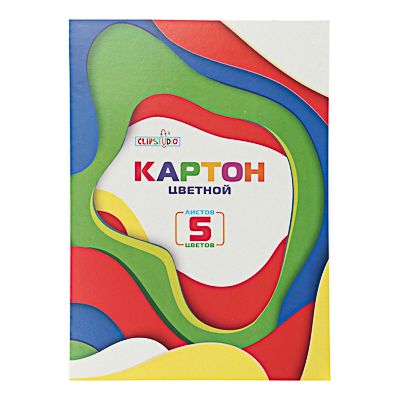 картинка Картон цветной, А4, 5 л, 5 цв, немелованный, в папке, ClipStudio, 583-214 от магазина Альфанит в Кунгуре