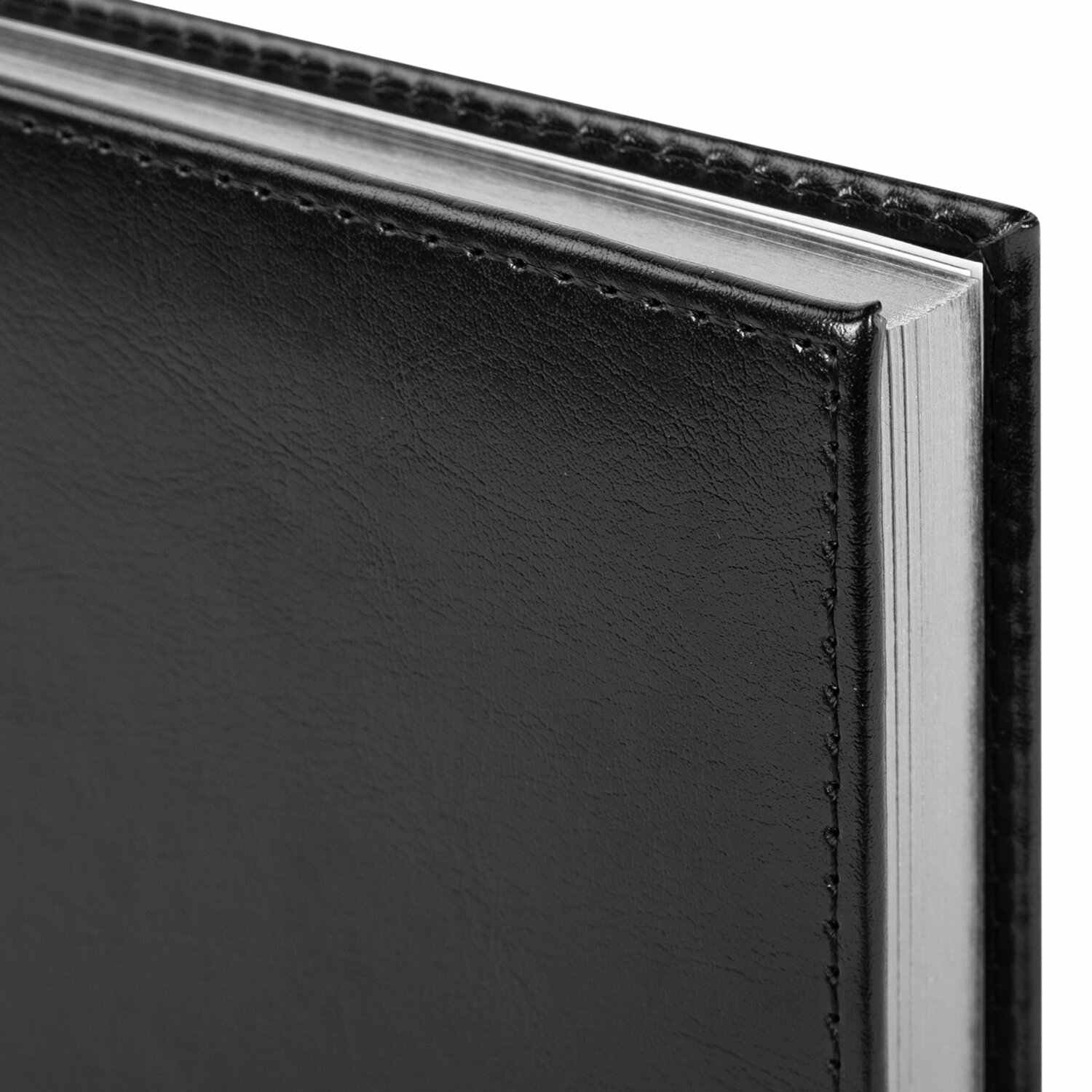 картинка Ежедневник недатированный, А5, 160 л, кожзам, черный, серебряный срез, "Flame", BRAUBERG, 113425 от магазина Альфанит в Кунгуре