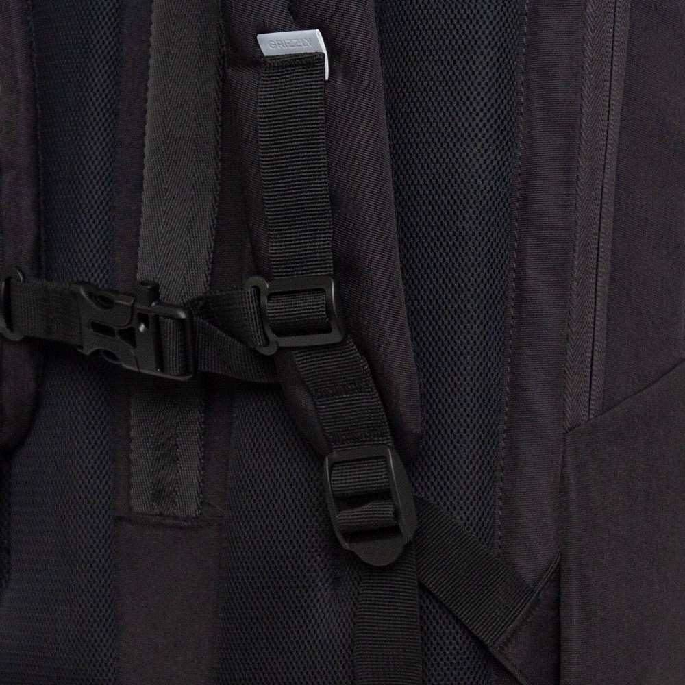 картинка Рюкзак, 3 отдела, 3 кармана, 31*44*21 см, черный, эргономичная спинка, Grizzly, RQ-406-1/1 от магазина Альфанит в Кунгуре