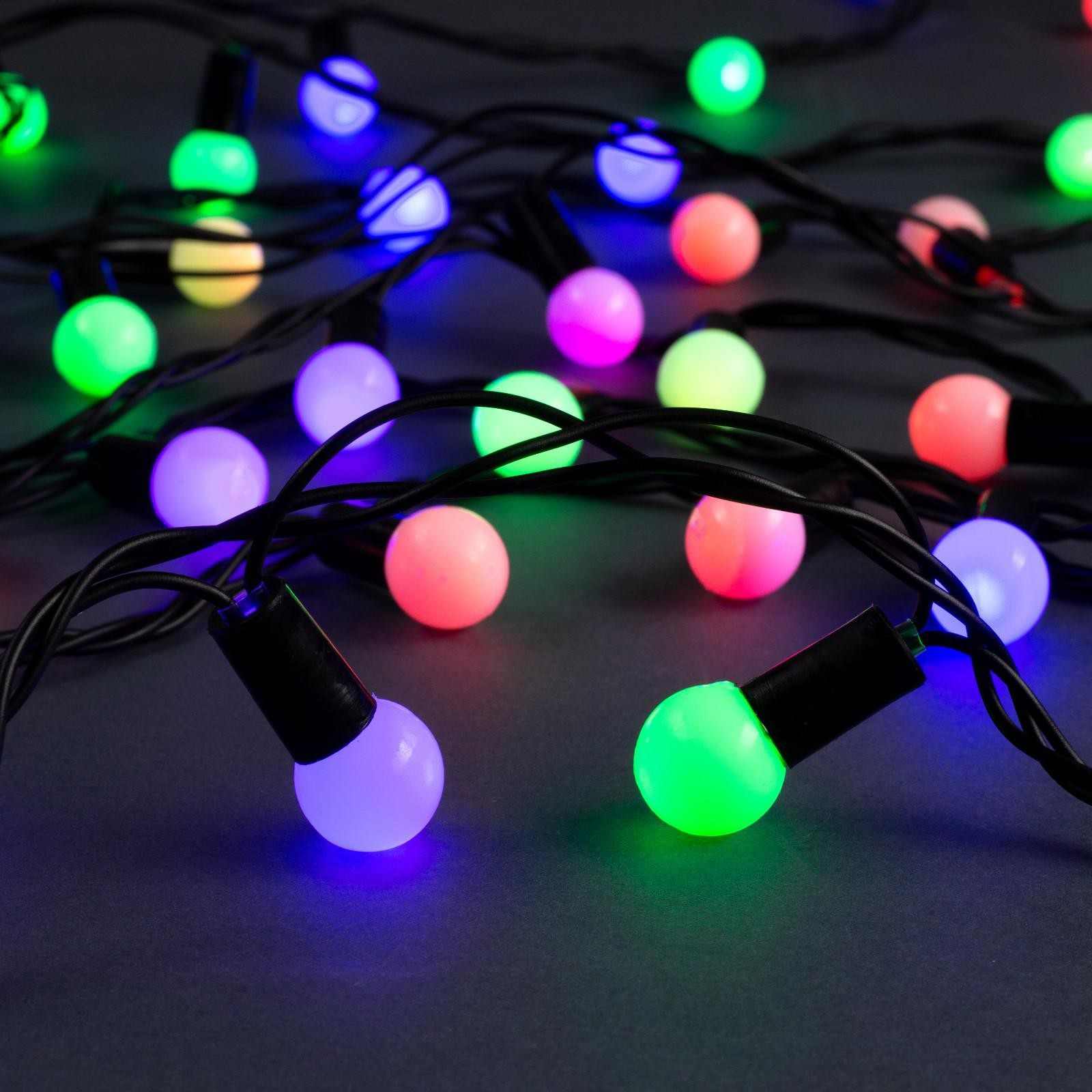 Гирлянда нить, 10 м, мультицвет, 100LED, уличная, моргает, 