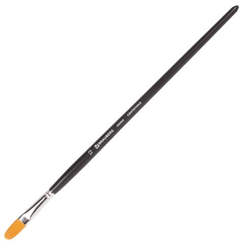 картинка Кисть художественная № 12, синтетика, овальная, длинная ручка, "ART CLASSIC", BRAUBERG, 1091667 от магазина Альфанит в Кунгуре