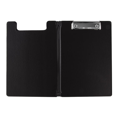 картинка Папка-планшет с верхним прижимом, А5, картон с покрытием ПВХ, черный, BRAUBERG, 227980 от магазина Альфанит в Кунгуре