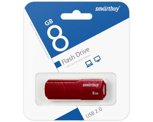 картинка Флеш-диск SmartBuy 8 GB USB 2.0, Clue, бордовый, SB8GBCLU-BG от магазина Альфанит в Кунгуре