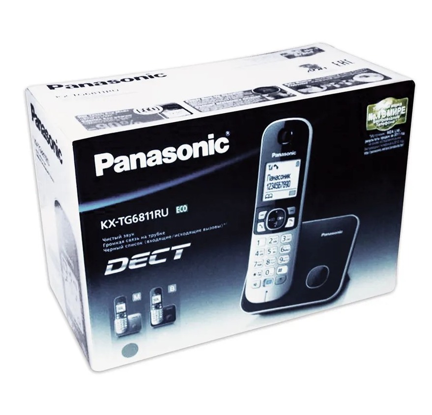 картинка Радиотелефон Panasonic KX-TG6811RU, черный/серебро от магазина Альфанит в Кунгуре