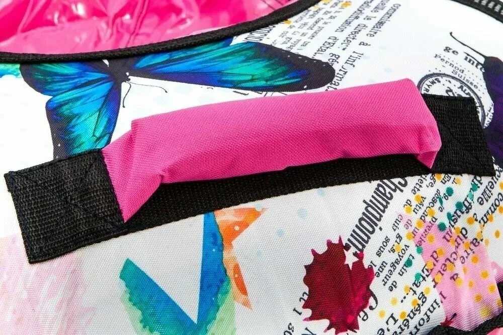 картинка Тюбинг, 70 см, до 70 кг, розовый, "Бабочки", Nika, ТБ2К-70/Б2 от магазина Альфанит в Кунгуре