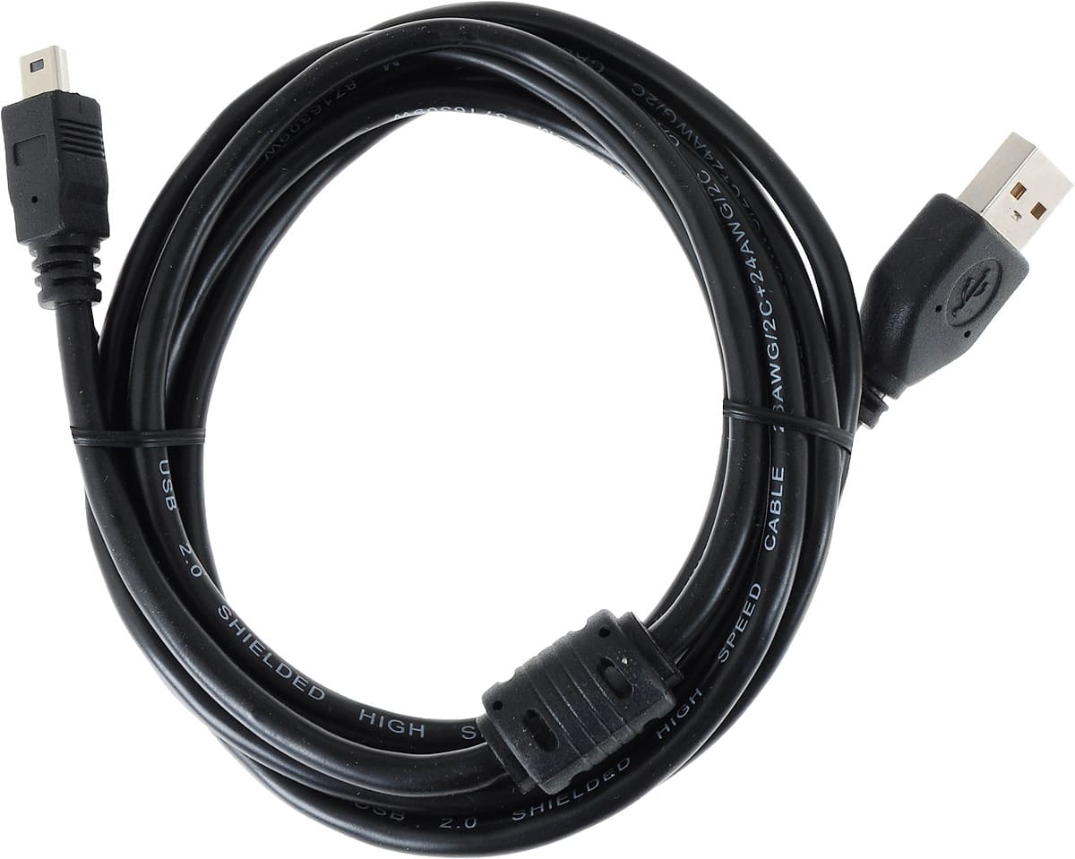 картинка Кабель USB-miniB 1.8м Cablexpert, черный от магазина Альфанит в Кунгуре