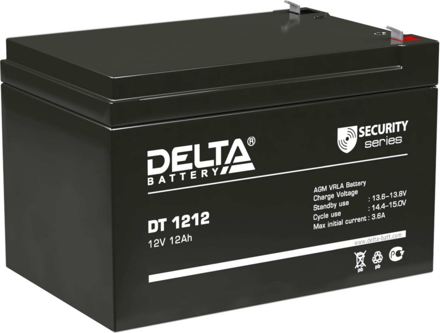 картинка Аккумулятор Delta VRLA 1212, 12V, 12Ah от магазина Альфанит в Кунгуре