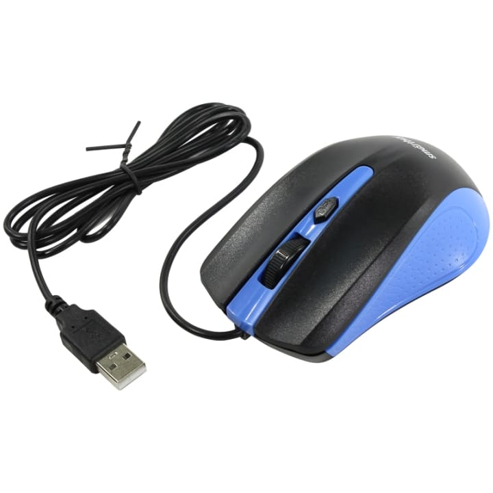 картинка Мышь проводная SmartBuy 352 One, 800-1600 dpi, USB, черный/синий, SBM-352-BK от магазина Альфанит в Кунгуре