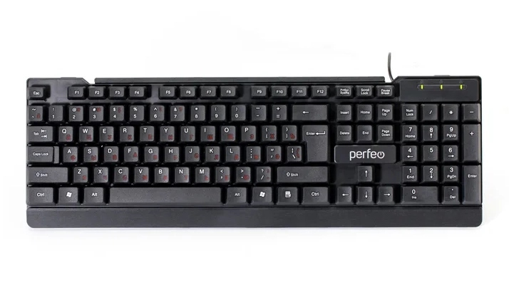 картинка Клавиатура проводная Perfeo Nice, USB, черный, PF_A4795 от магазина Альфанит в Кунгуре