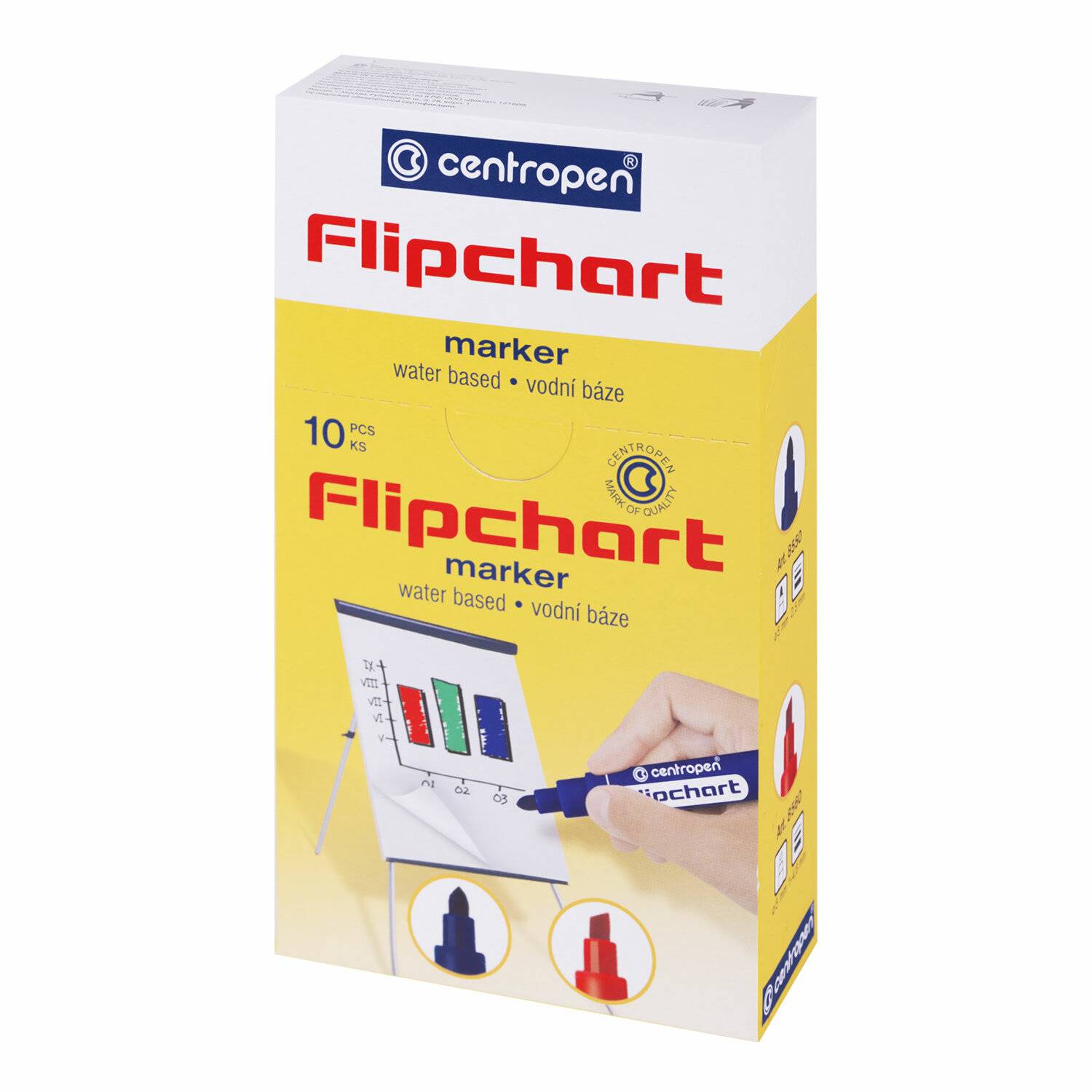 картинка Маркер для флипчарта, 2,5 мм, черный, непропитывающий, CENTROPEN, 151104, 8550 от магазина Альфанит в Кунгуре