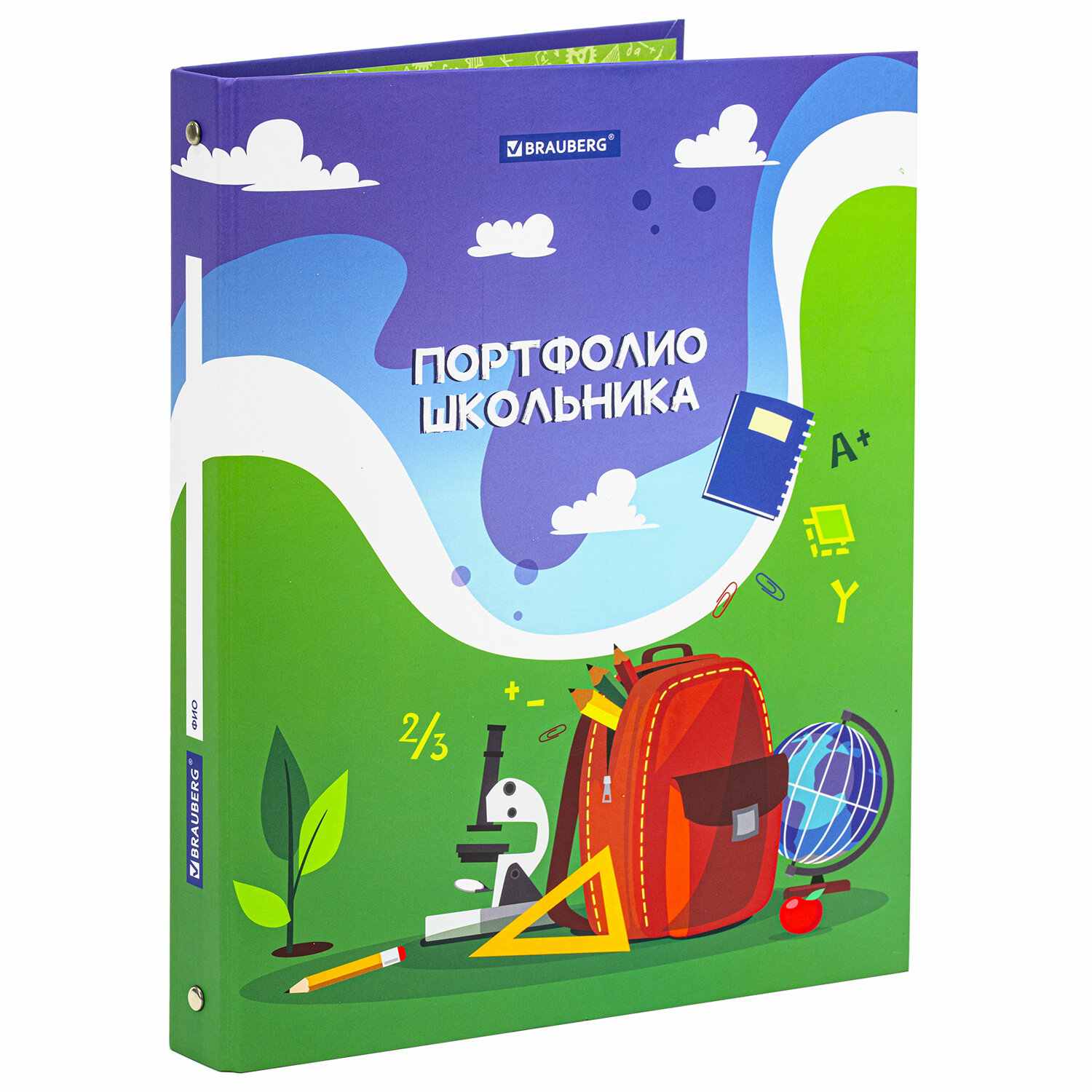 картинка Портфолио школьника, 20 файлов, 10 вкладышей, "Школьная история", BRAUBERG, 115241 от магазина Альфанит в Кунгуре