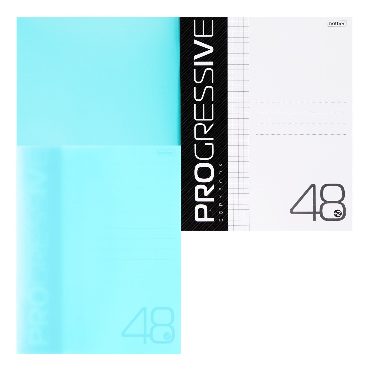 картинка Тетрадь 48 л, А5, клетка, пластиковая обложка, "Progressive бирюзовая", Hatber, 48Т5В1 от магазина Альфанит в Кунгуре
