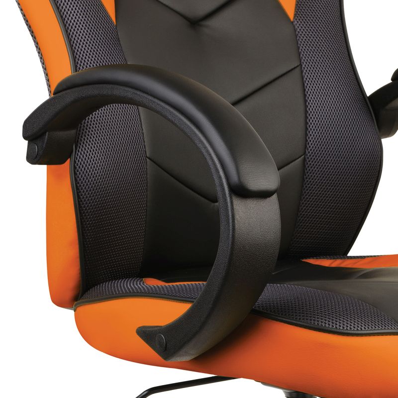 картинка Кресло игровое Helmi "Boost HL-S07", экокожа/ткань, черный/оранжевый, 319987 от магазина Альфанит в Кунгуре