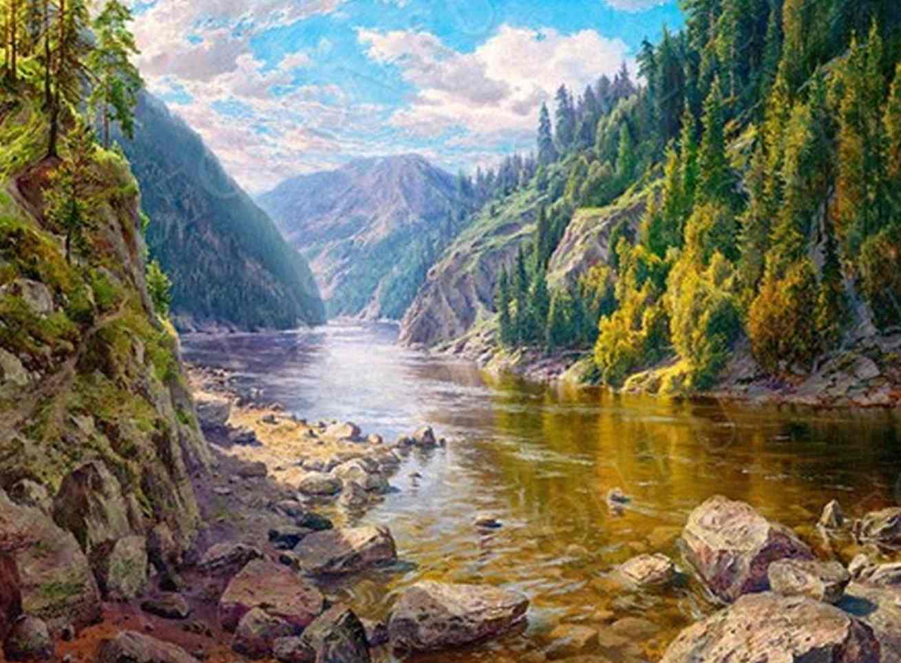 картинка Алмазная картина, 40*50 см, на подрамнике, полная выкладка, ZFA77584 от магазина Альфанит в Кунгуре