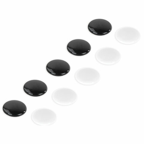 картинка Набор магнитов для доски 10 шт, 3 см, черные/белые, усиленные, BRAUBERG, 237468 от магазина Альфанит в Кунгуре