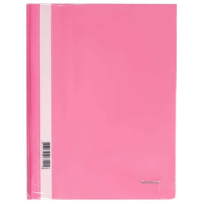 картинка Папка-скоросшиватель с прозрачным верхом, А4, 180 мкм, пластик, розовый, Berlingo, ASp_04112 от магазина Альфанит в Кунгуре
