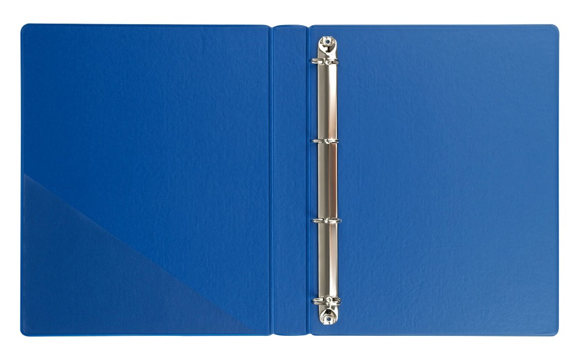 картинка Папка на 4-х кольцах, А4, корешок 35 мм, ПВХ, синий, с карманом, OfficeSpace, 356656 от магазина Альфанит в Кунгуре