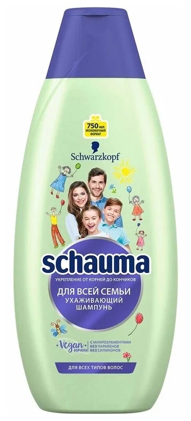 картинка Шампунь для волос 750 мл, "Для всей семьи", Schauma, 2299602 от магазина Альфанит в Кунгуре
