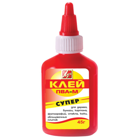 картинка Клей ПВА-М, 45 гр, "Супер", Луч, 18С 1188-08 от магазина Альфанит в Кунгуре