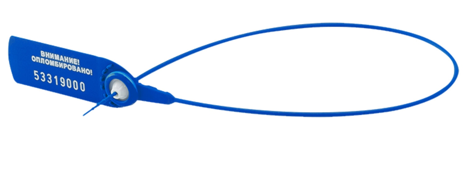 картинка Пломбы пластиковые номерные 50 шт, длина 330 мм, самофиксирующиеся, синие, 607443 от магазина Альфанит в Кунгуре