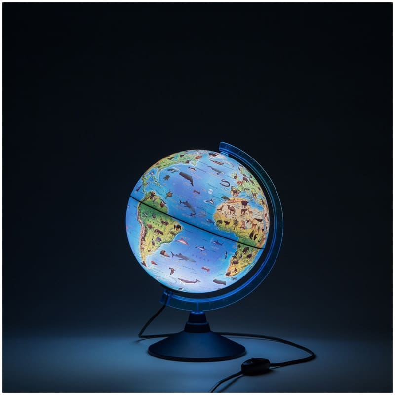 картинка Глобус зоогеографический, 25 см, с подсветкой, на подставке, с очками VR, Globen, INT12500306 от магазина Альфанит в Кунгуре