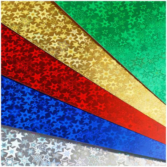картинка Картон голографический, А4, 5 л, 5 цв, металлизированный, "Звездочки", ArtSpace, КМА4_37978 от магазина Альфанит в Кунгуре