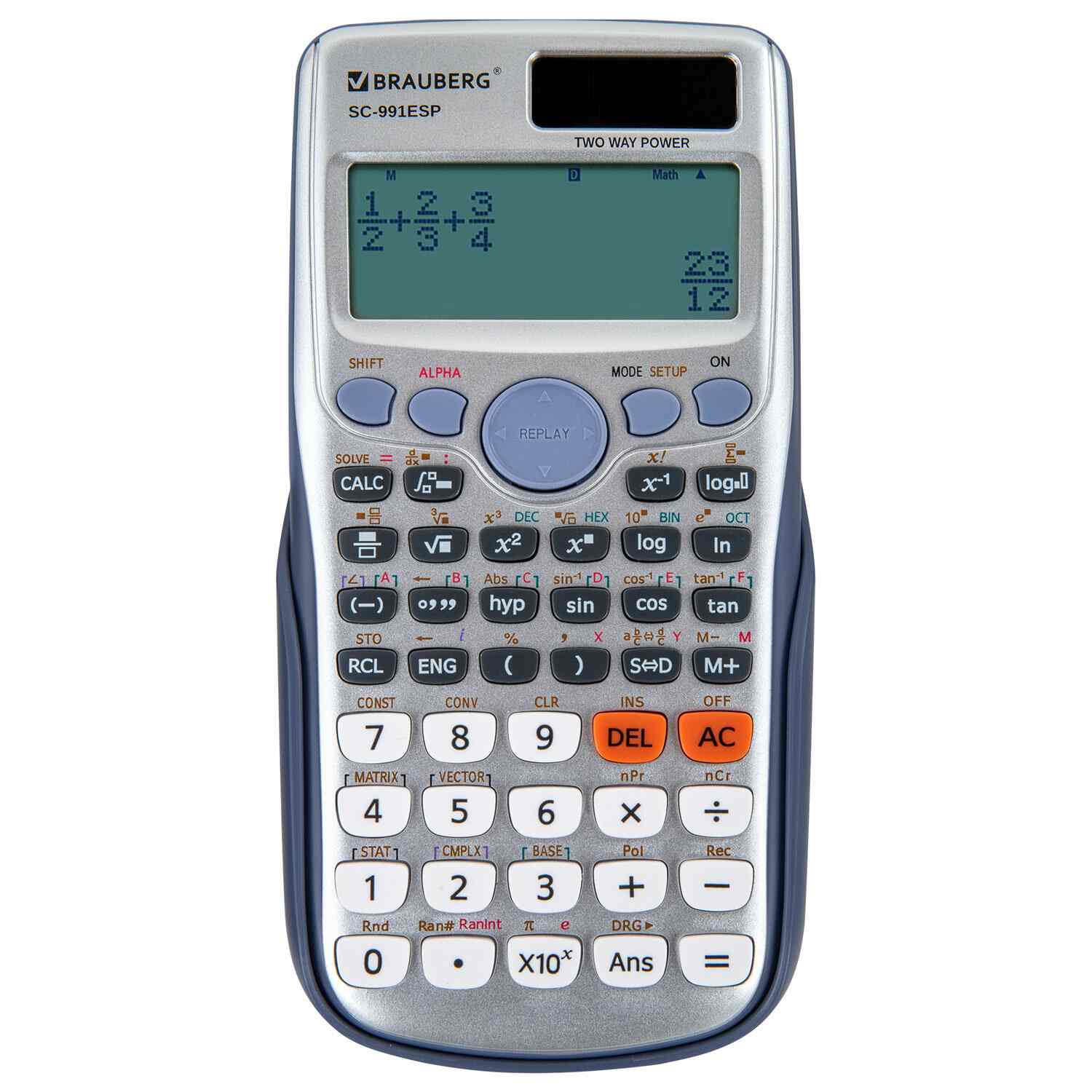 картинка Калькулятор инженерный, 12 разрядов, 16,5*8,4 см, двойное питание, 417 функций, "SC-991ESP", BRAUBERG, 271725 от магазина Альфанит в Кунгуре