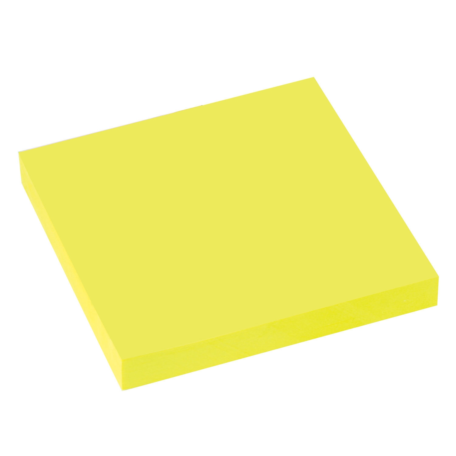 картинка Бумага для заметок с клеевым краем, 7,6*7,6 см, 90 л, желтый неон, BRAUBERG, 122702 от магазина Альфанит в Кунгуре