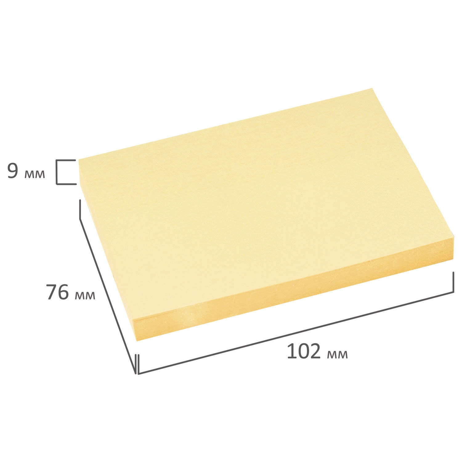 картинка Бумага для заметок с клеевым краем, 7,6*10,2 см, 100 л, желтый пастель, BRAUBERG, 122691 от магазина Альфанит в Кунгуре