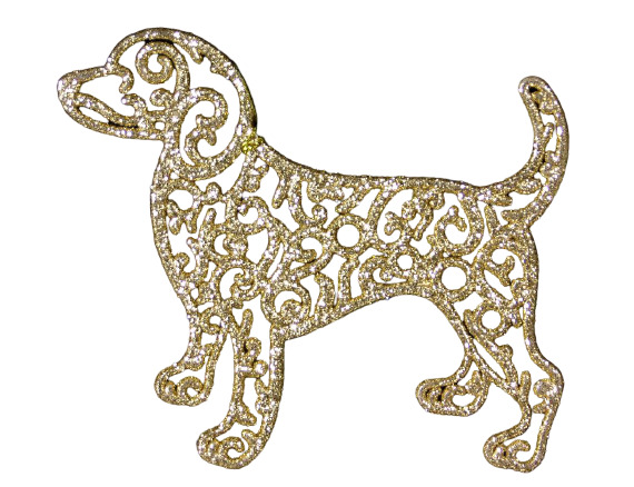 картинка Новогоднее украшение, золото, "Собачка", 544491 от магазина Альфанит в Кунгуре