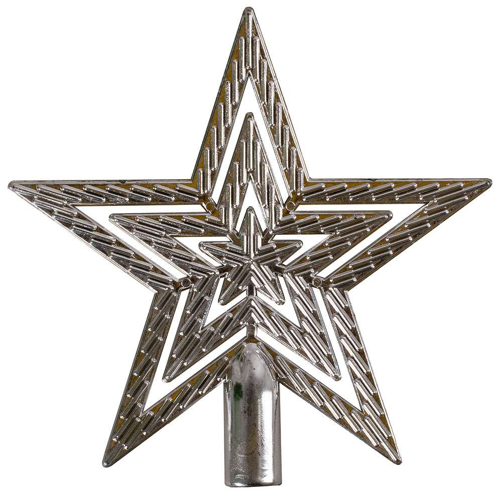 картинка Верхушка елочная, 9,5 см, серебро, "Звезда. Классика", 201-0608, 11460123 от магазина Альфанит в Кунгуре