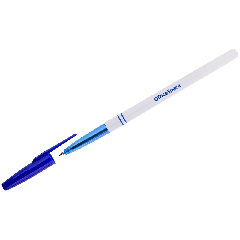 картинка Ручка шариковая, 0,7 мм, синяя, корп. белый, OfficeSpace, BP2019_2748BU от магазина Альфанит в Кунгуре